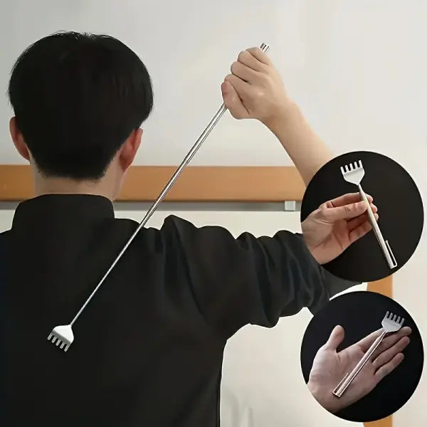 2PCS Extendable Back Scratcher – Portable Telescopic Metal Massager for Men Perfect Birthday & Christmas Gift - 2pcs