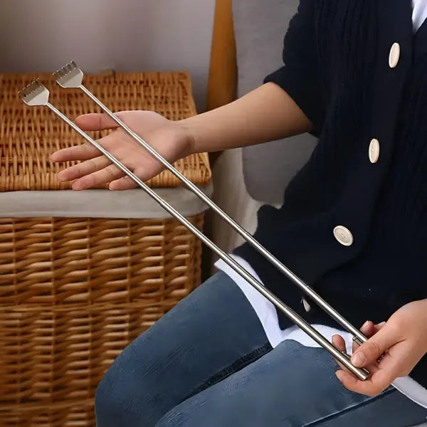 2PCS Extendable Back Scratcher – Portable Telescopic Metal Massager for Men Perfect Birthday & Christmas Gift - 2pcs