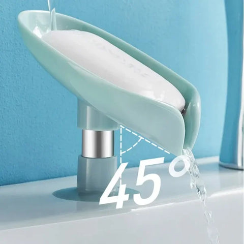 2PCS Leaf Shape Drain Soap Holder - Suction Cup Tray for Bathroom & Kitchen