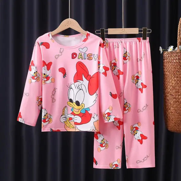 2pcs/set New Children Pyjamas Minnie Elsa Duck Cartoon Girls Sets Kid Home Wear boys and girls Travel Casual Sleepwear