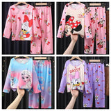 2pcs/set New Children Pyjamas Minnie Elsa Duck Cartoon Girls Sets Kid Home Wear boys and girls Travel Casual Sleepwear