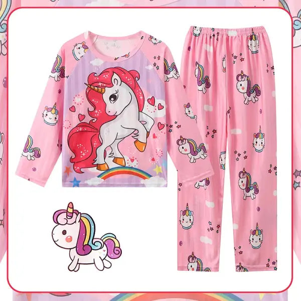 2pcs/set New Children Pyjamas Minnie Elsa Duck Cartoon Girls Sets Kid Home Wear boys and girls Travel Casual Sleepwear