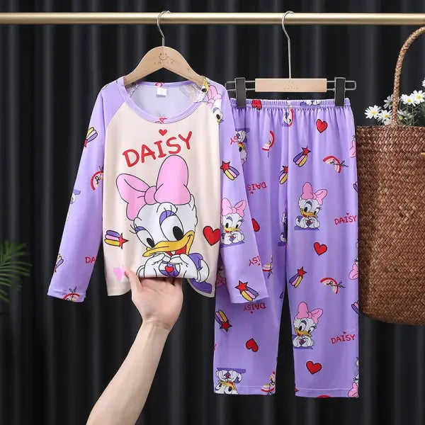 2pcs/set New Children Pyjamas Minnie Elsa Duck Cartoon Girls Sets Kid Home Wear boys and girls Travel Casual Sleepwear