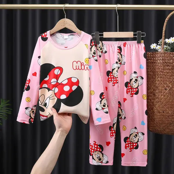 2pcs/set New Children Pyjamas Minnie Elsa Duck Cartoon Girls Sets Kid Home Wear boys and girls Travel Casual Sleepwear