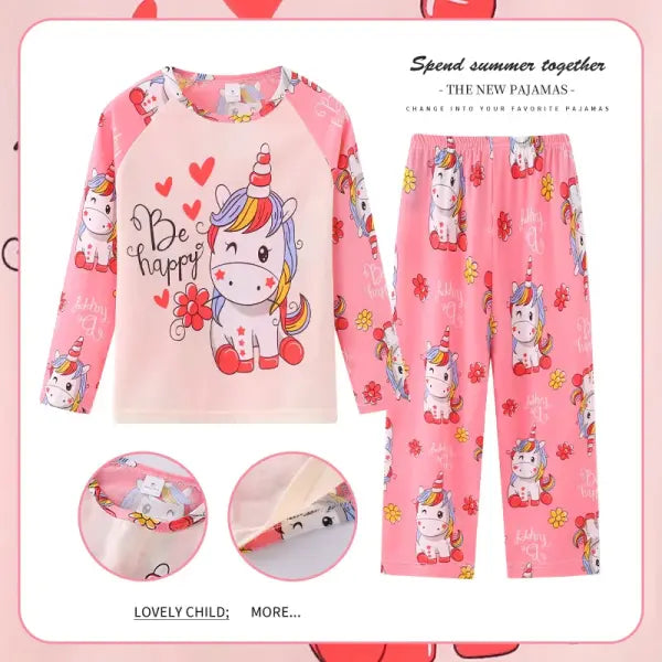 2pcs/set New Children Pyjamas Minnie Elsa Duck Cartoon Girls Sets Kid Home Wear boys and girls Travel Casual Sleepwear