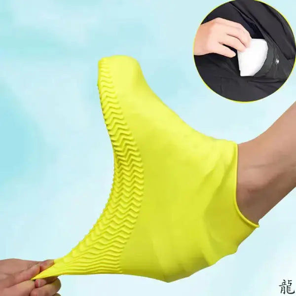 2PCS Waterproof Silicone Shoe Covers – Non-Slip High Elastic Rain Boots for Men & Women Reusable Outdoor Protection