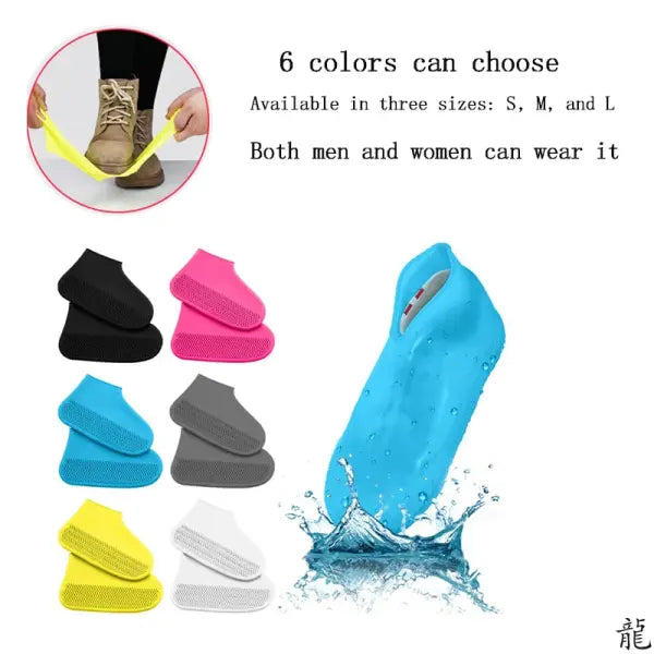 2PCS Waterproof Silicone Shoe Covers – Non-Slip High Elastic Rain Boots for Men & Women Reusable Outdoor Protection