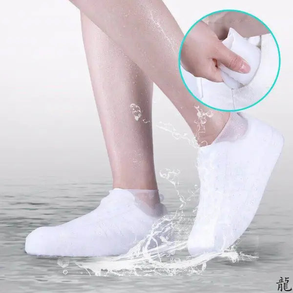 2PCS Waterproof Silicone Shoe Covers – Non-Slip High Elastic Rain Boots for Men & Women Reusable Outdoor Protection