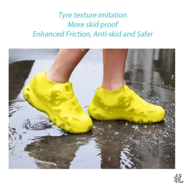 2PCS Waterproof Silicone Shoe Covers – Non-Slip High Elastic Rain Boots for Men & Women Reusable Outdoor Protection