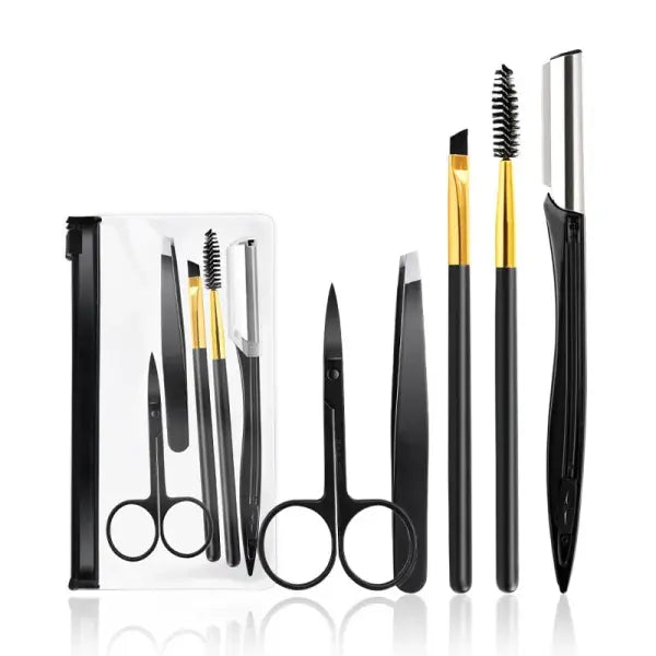 Eyebrow Trimmer Set Makeup Tools for Unisex (Stainless Steel) Professional Grooming - 5 in 1