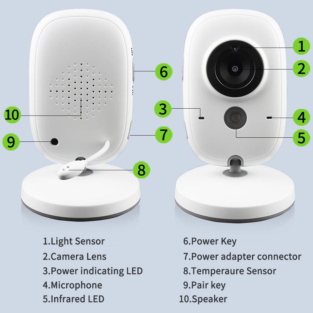 Digital Baby Care Monitor - 3.2 Inch Display Two-Way Intercom Night Vision