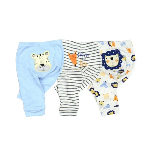 3/4/5PCS Newborn Baby Pants – 100% Cotton Cartoon Trousers for 0–24M - Himpall