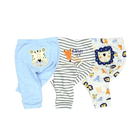 3/4/5PCS Newborn Baby Pants – 100% Cotton Cartoon Trousers for 0–24M - Himpall