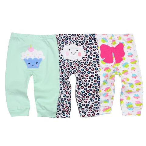 3/4/5PCS Newborn Baby Pants – 100% Cotton Cartoon Trousers for 0–24M - Himpall
