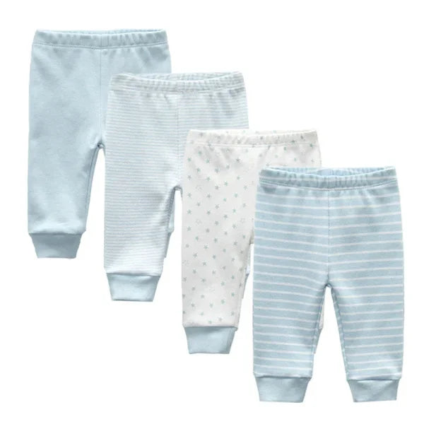 3/4/5PCS Newborn Baby Pants – 100% Cotton Cartoon Trousers for 0–24M - Himpall