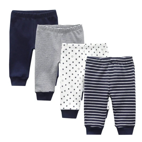 3/4/5PCS Newborn Baby Pants – 100% Cotton Cartoon Trousers for 0–24M - Himpall