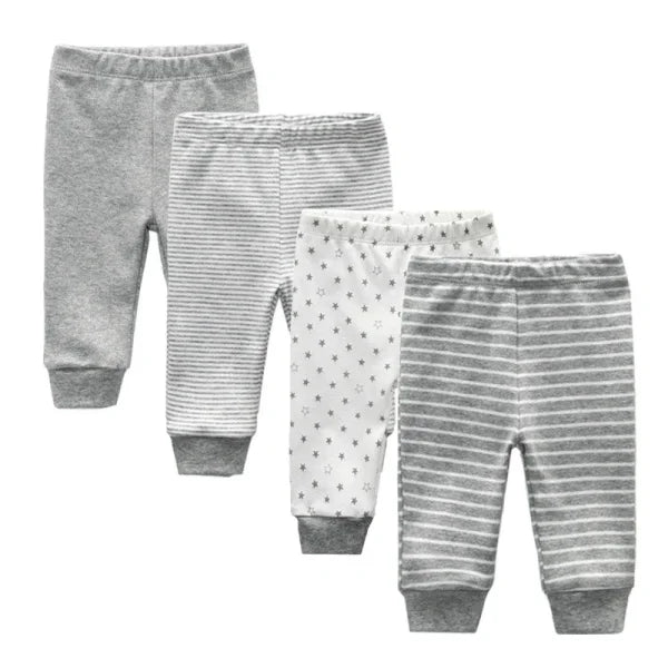3/4/5PCS Newborn Baby Pants – 100% Cotton Cartoon Trousers for 0–24M - Himpall