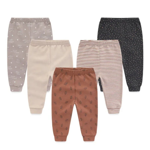 3/4/5PCS Newborn Baby Pants – 100% Cotton Cartoon Trousers for 0–24M - Himpall