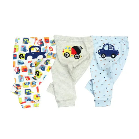 3/4/5PCS Newborn Baby Pants – 100% Cotton Cartoon Trousers for 0–24M - Himpall
