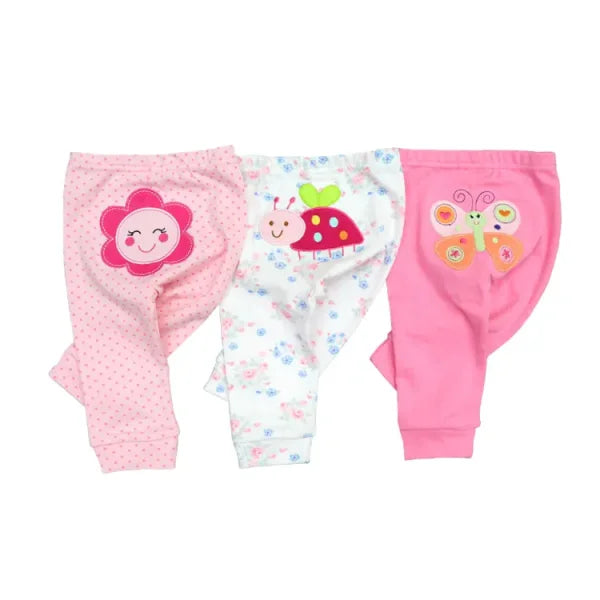 3/4/5PCS Newborn Baby Pants – 100% Cotton Cartoon Trousers for 0–24M - Himpall