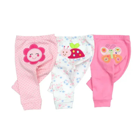 3/4/5PCS Newborn Baby Pants – 100% Cotton Cartoon Trousers for 0–24M - Himpall