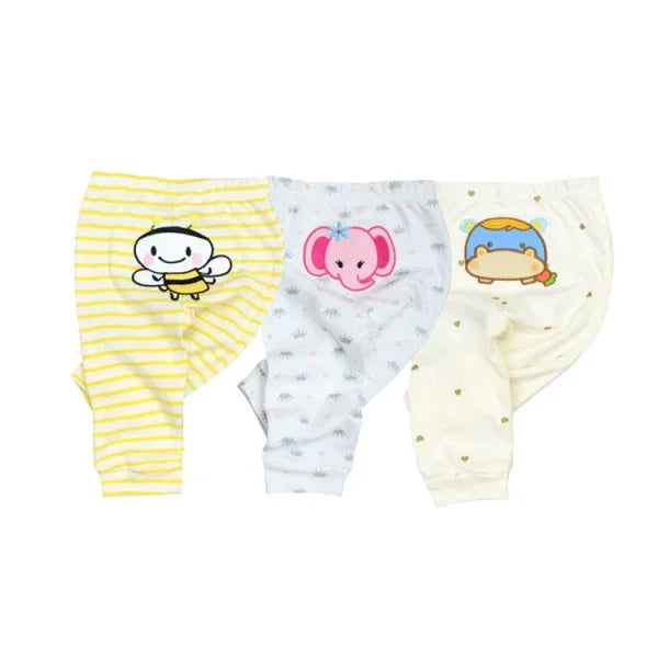 3/4/5PCS Newborn Baby Pants – 100% Cotton Cartoon Trousers for 0–24M - Himpall