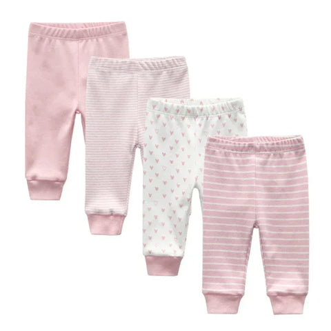 3/4/5PCS Newborn Baby Pants – 100% Cotton Cartoon Trousers for 0–24M - Himpall