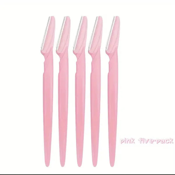 Eyebrow Shaver Set Facial Hair Grooming Multi-Piece Kit for Smooth Skin - 5PC-Pink