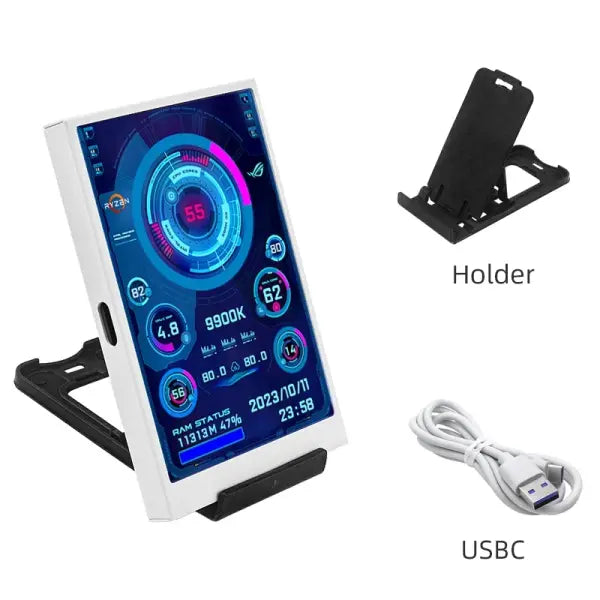 Turzx Software Type C Secondary 3.5 Inch Display for PC Monitoring - White