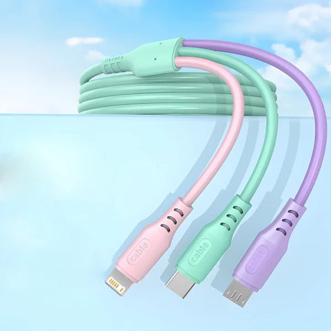 3-in-1 Fast Charging Cable – USB-C, Micro USB, iPhone Charger - Himpall