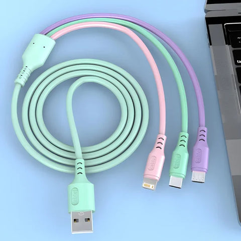 3-in-1 Fast Charging Cable – USB-C, Micro USB, iPhone Charger - Himpall