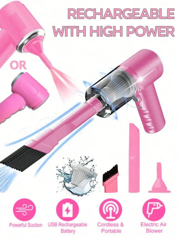 3-in-1 Integrated Suction & Blowing Vacuum Cleaner – USB Rechargeable Small Car & Household Vacuum - Himpall