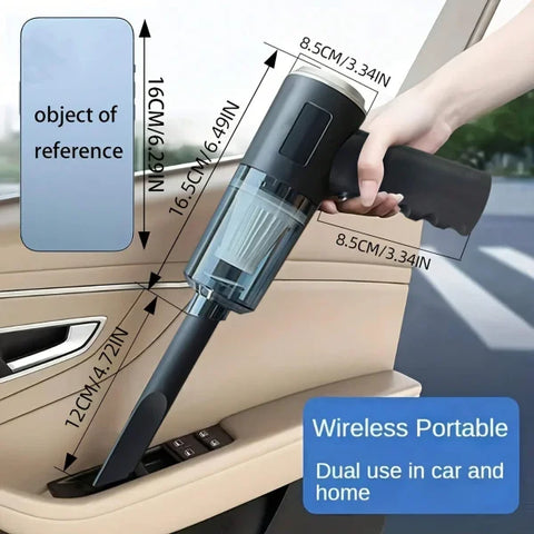 3-in-1 Integrated Suction & Blowing Vacuum Cleaner – USB Rechargeable Small Car & Household Vacuum - Himpall