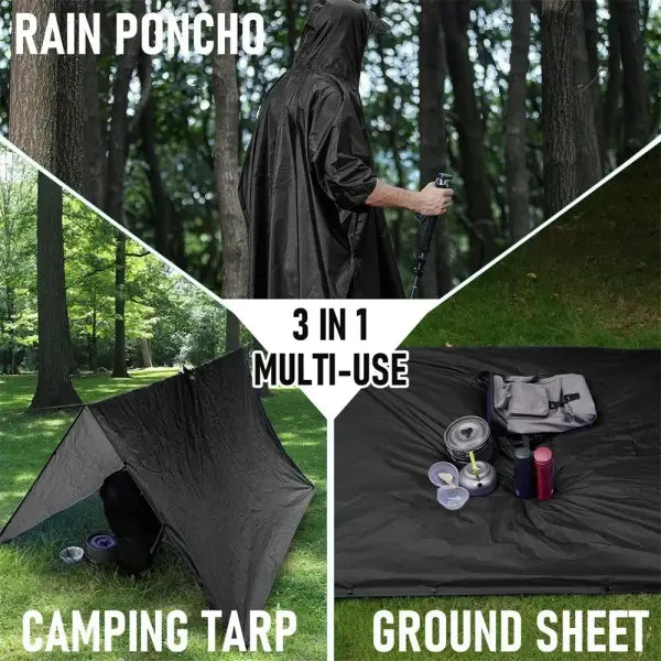 Military Raincoat Rain Poncho Waterproof Camping Tent