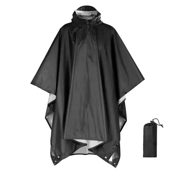 Military Raincoat Rain Poncho Waterproof Camping Tent - Black Classic style