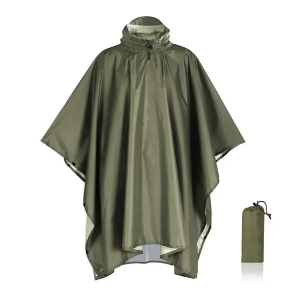 Military Raincoat Rain Poncho Waterproof Camping Tent - Green Classic style