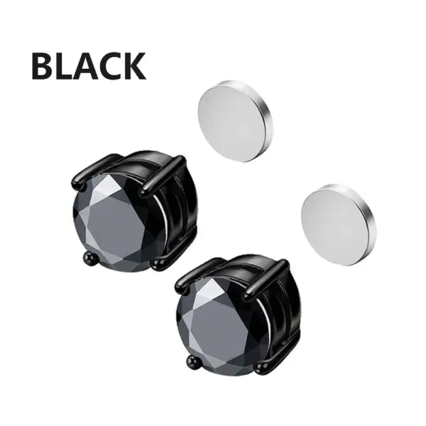 Magnetic Ear Stud Round Zircon Stainless Steel Punk Non Piercing Jewelry - type5