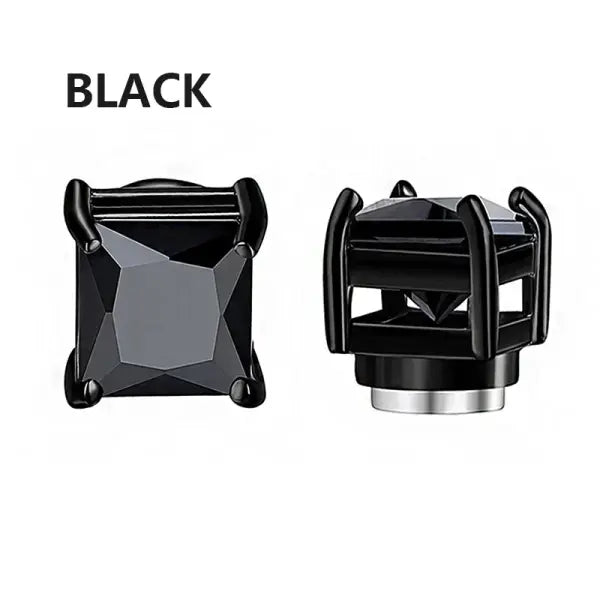 Magnetic Ear Stud Round Zircon Stainless Steel Punk Non Piercing Jewelry - type6