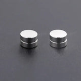 Magnetic Ear Stud Round Zircon Stainless Steel Punk Non Piercing Jewelry