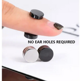 Magnetic Ear Stud Round Zircon Stainless Steel Punk Non Piercing Jewelry