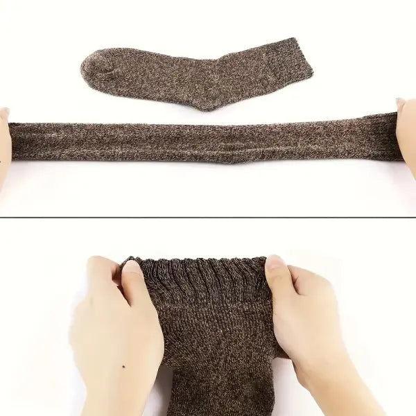 3 Pairs Men’s Winter Wool Socks – Super Thick Warm Harajuku Retro Snow Casual Cashmere Socks