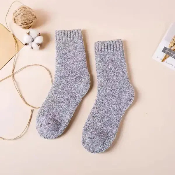 3 Pairs Men’s Winter Wool Socks – Super Thick Warm Harajuku Retro Snow Casual Cashmere Socks - 3 Pairs grey / One Size