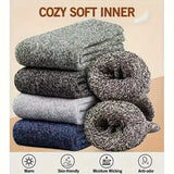 3 Pairs Men’s Winter Wool Socks – Super Thick Warm Harajuku Retro Snow Casual Cashmere Socks