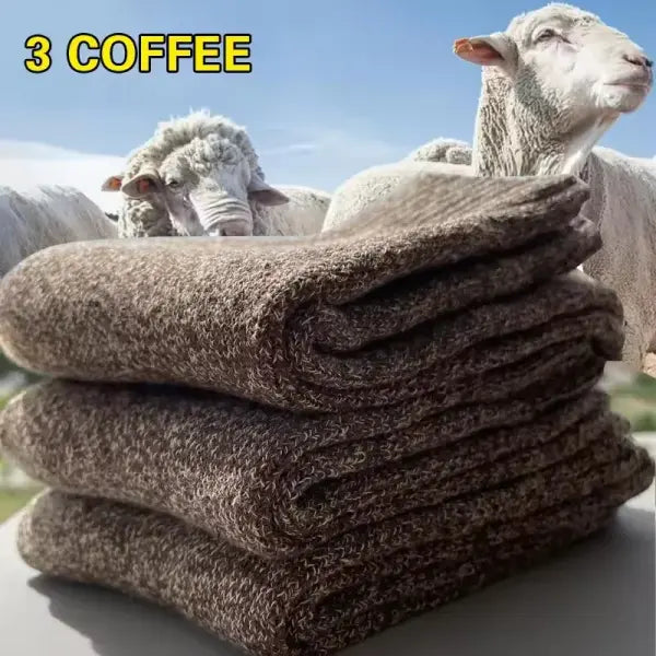 3 Pairs Men’s Winter Wool Socks – Super Thick Warm Harajuku Retro Snow Casual Cashmere Socks - 3 Pairs brown / One Size