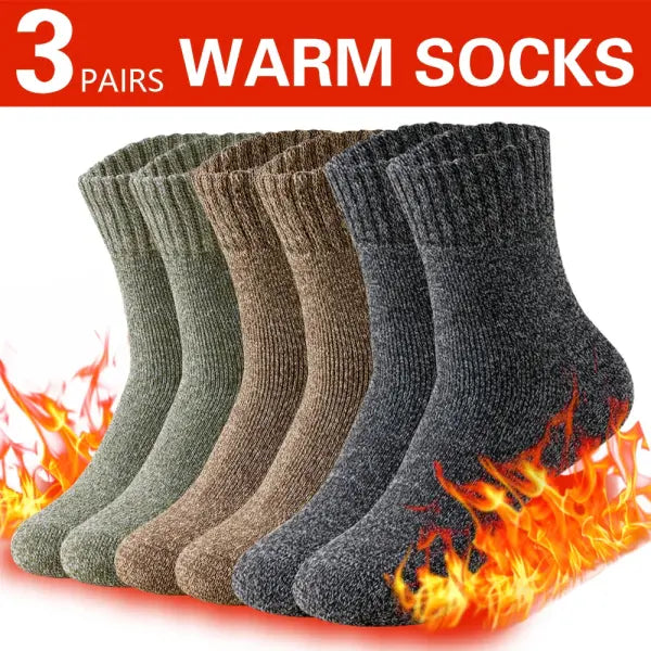Mens Winter Thermal Towel Socks 3-Pack Spandex Obscene Picture - 3 pairs