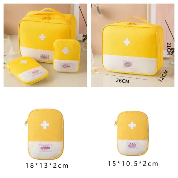 3 Pcs/Set Portable Medical Storage Bag – First Aid Kit Organizer for Travel & Camping - Himpall