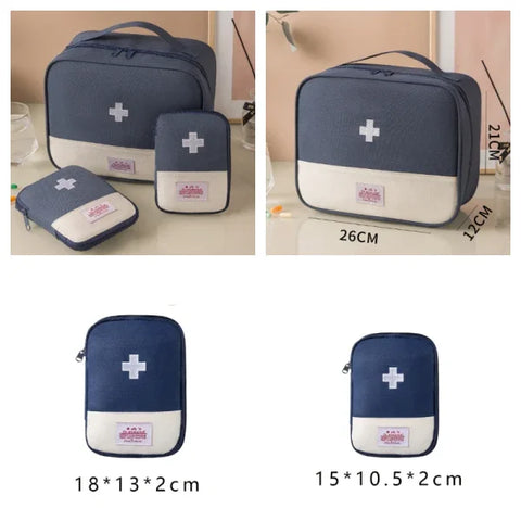 3 Pcs/Set Portable Medical Storage Bag – First Aid Kit Organizer for Travel & Camping - Himpall