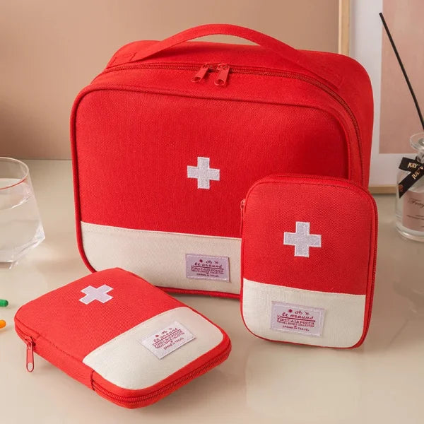 3 Pcs/Set Portable Medical Storage Bag – First Aid Kit Organizer for Travel & Camping - Himpall