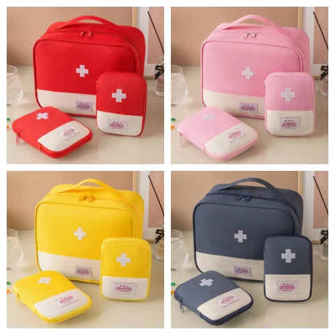 3 Pcs/Set Portable Medical Storage Bag – First Aid Kit Organizer for Travel & Camping - Himpall