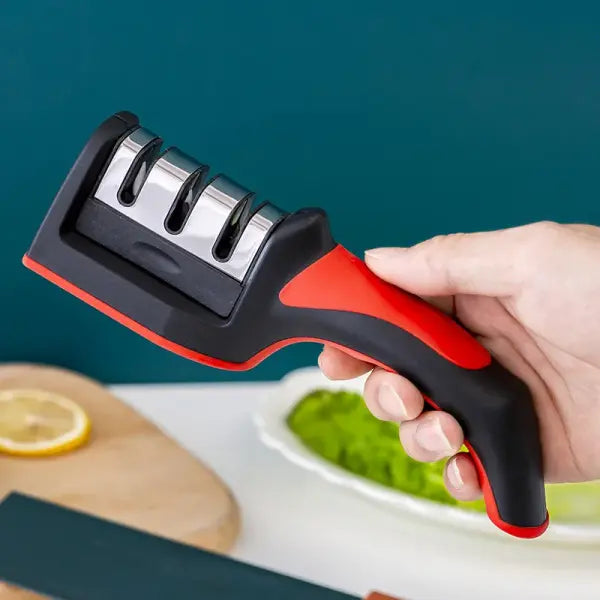 3-Segment Knife Sharpener Knife Sharpeners for Kitchen Knives Stainless Steel Three-Purpose Sharpening Stone